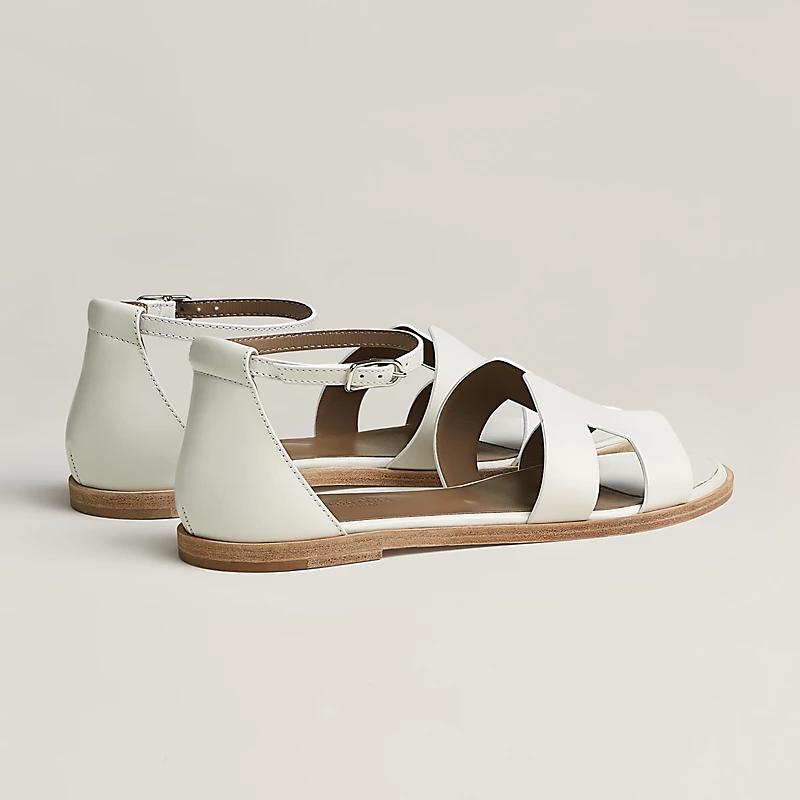 Giày Hermes Santorini Sandal Nữ Trắng